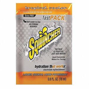 DESCRIPTION: (1) CASE OF (50) SPORTS DRINK MIX CONCENTRATE BRAND/MODEL: SQWINCHER #3UZL7 INFORMATION: TROPICAL COOLER RETAIL$: $24.73 EA QTY: 1