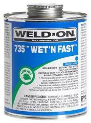 DESCRIPTION: (2) PVC CEMNET BRAND/MODEL: WELD ON WET N FST 735 RETAIL$: $14.00 E SIZE: 1 PT QTY: 2