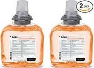 DESCRIPTION: (2) HAND SOAP REFILL BRAND/MODEL: GOJO TFX RETAIL$: $56.25 EA SIZE: 1200 ML QTY: 2