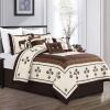 SAPPHIRE HOMELUXURY 7 PIECE KING SIZE COMFORTER SET WITH SHAMS BEDSKIRT CUSHIONS,WESTERN DESIGN COLLECTION,CROSS COWBOY HORSE COUNTRY DESIGNS