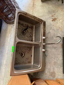 DOUBLE BOWL KITCHEN SINK WITH FAUCET