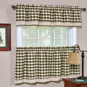 (3 PAIR) WOVEN TRENDS KITCHEN CURTAIN TIER & VALANCE SET (58" X 24")