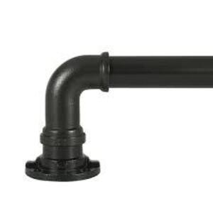 (2 PACK) 72 IN. - 144 IN. INDUSTRIAL WRAP-AROUND SINGLE CURTAIN ROD IN BLACK