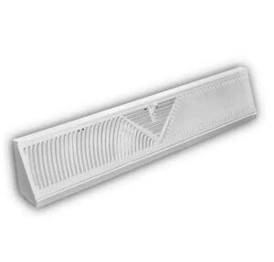 24 IN. 3-WAY STEEL BASEBOARD DIFFUSER SUPPLY IN WHITE