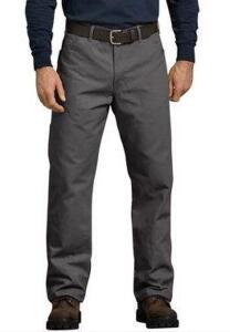 DICKIES 32 X 32 RELAXED FIT STRAIGHT LEG CARPENTER DUCK PANTS, BLACK