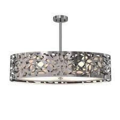 EXPRESSION 2-LIGHT STAINLESS STEEL OVAL CHANDELIER WITH GLASS SHADE BRAND/MODEL ARTIKA RETAIL PRICE: $153.06 SIZE 15" QUANTITY 1