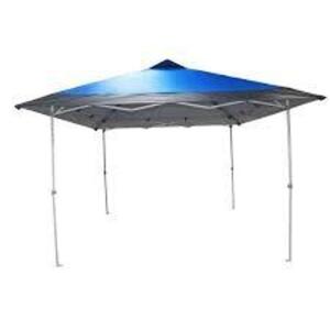 12 FT. X 12 FT. BLUE MEGA SHADE POP-UP CANOPY WITH GREY TRIM BRAND/MODEL EVERBILT RETAIL PRICE: $149.00 QUANTITY 1