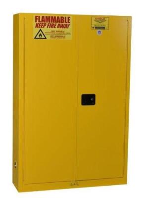 DESCRIPTION: (1) SAFETY CABINET BRAND/MODEL: EAGLE/YPI7710X INFORMATION: YELLOW/SELF-CLOSING DOORS/CAPACITY: 30 GAL RETAIL$: 1,954.00 SIZE: 39.5"W X 8