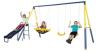 DESCRIPTION: (1) SUPER SAUCER METAL SWING SET BRAND/MODEL: SPORTSPOWER/MSC-4606 INFORMATION: BLUE & YELLOW/3-SWINGS RETAIL$: 189.00 SIZE: 146.46"L X 7