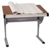 DESCRIPTION: (1) ADJUSTABLE DRAWING & DRAFTING TABLE BRAND/MODEL: FLASH FURNITURE/NAN-JN-2433-GG INFORMATION: FROM FLAT TO A 40 DEGREE/CHERRY & SILVER