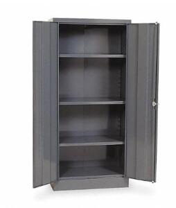 DESCRIPTION: (1) STORAGE CABINET BRAND/MODEL: GRAINGER/1UFD5 INFORMATION: GRAY/LOAD CAPACITY: 175 LB PER SHELF RETAIL$: 222.61 SIZE: 15"D X 66"H X 30"