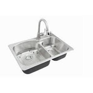 ALL-IN-ONE DUAL MOUNT STAINLESS STEEL 33 IN. 2-HOLE DOUBLE BOWL KITCHEN SINK BRAND/MODEL GLACIER BAY RETAIL PRICE: $279.00 QUANTITY 1