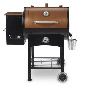 DESCRIPTION: (1) WOOD PELLET GRILL WITH FLAME BROILER BRAND/MODEL: PIT BOSS/PB700FBW2 INFORMATION: BLACK & BROWN/700 SQ-IN COOKING SURFACE RETAIL$: 39