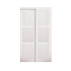 72 IN. X 80 IN. 2030 SERIES OFF WHITE 3-LITE TEMPERED FROSTED GLASS COMPOSITE INTERIOR SLIDING DOOR BRAND/MODEL TRUPORTE RETAIL PRICE: $41