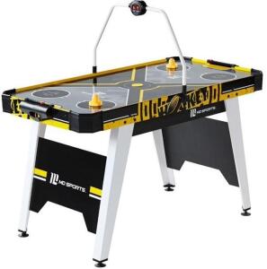 DESCRIPTION: (1) AIR HOCKEY GAME TABLE BRAND/MODEL: MD SPORTS/AH054Y19005 INFORMATION: YELLOW/OVERHEAD ELECTRONIC SCORER RETAIL$: 79.00 SIZE: 54" X 27