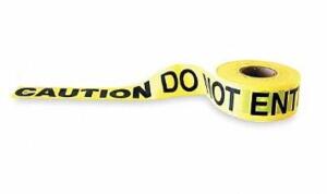 DESCRIPTION: (12) BARRICADE TAPE BRAND/MODEL: GRAINGER/1N956 INFORMATION: CAUTION DO NOT ENTER/YELLOW RETAIL$: 17.28 EACH SIZE: 3" X 1000' QTY: 12