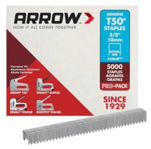 DESCRIPTION: (5) PACKS OF (5000) GENUINE STAPLES BRAND/MODEL: ARROW/506IP INFORMATION: HEAVY-DUTY STEEL/WEATHER-STRIPPING WIRE MESH RETAIL$: 11.98 PER