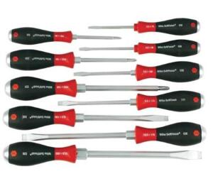 DESCRIPTION: (2) SOFTFINISH SCREWDRIVER SET BRAND/MODEL: WIHA/53099 INFORMATION: BLACK & RED/10-PIECES/SLOTTED & PHILLIPS RETAIL$: 153.42 PER PK OF 10