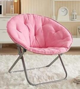 DESCRIPTION: (1) SAUCER CHAIR BRAND/MODEL: MAINSTAYS/WK659937 INFORMATION: PINK/FAUX FUR RETAIL$: 44.99 SIZE: 30"D X 28"W X 29"H QTY: 1