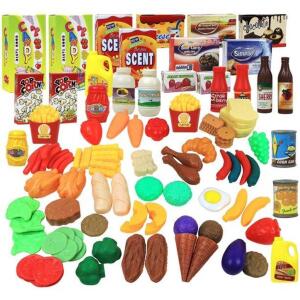 DESCRIPTION: (1) TOY FOOD SET BRAND/MODEL: CLICK N' PLAY INFORMATION: 120-PIECES/FAKE FOOD FOR KITCHEN PLAYSETS RETAIL$: 20.71 QTY: 1