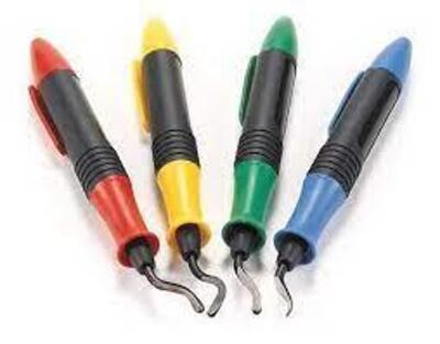 DESCRIPTION: (1) PACK OF DEBURRING TOOLS BRAND/MODEL: SHAVIV #154-29144 RETAIL$: $16.00 EA QTY: 1