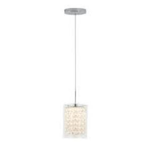 CRYSTAL CUBE 5.5-WATT INTEGRATED LED CHROME PENDANT WITH GLASS SHADE BRAND/MODEL ARTIKA RETAIL PRICE: $79.97 QUANTITY 1