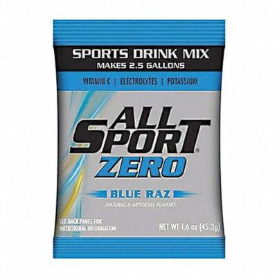 DESCRIPTION: (6) SPORTS DRINK MIX POWDER CONCENTRATE BRAND/MODEL: ALL SPORT #35YL24 INFORMATION: BLUE RAZ RETAIL$: $6.12 EA SIZE: 1.9 OZ QTY: 6