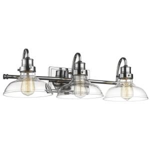 3-LIGHT 26" WIDE BATHROOM VANITY LIGHT WITH GLASS SHADES BRAND/MODEL MILLENNIUM LIGHTING RETAIL PRICE: $245.90 QUANTITY 1