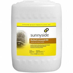 DESCRIPTION: (1) BOILED LINSEED OIL BRAND/MODEL: SUNNYSIDE #487F10 RETAIL$: 100.36 SIZE: 5 GALLON QTY: 1