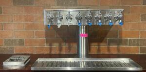 25" - 8 FAUCET - SINGLE COLUMN DRAFT BEER TOWER WITH GLASS CLEANER