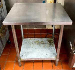 30" STAINLESS STEEL TABLE WITH GALVANIZED UNDERSHELF