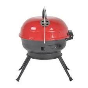 14" PORTABLE CHARCOAL GRILL- RED (GRILL HAS BEEN LIGHTY USED) RETAIL PRICE: $29.97 QUANTITY 1