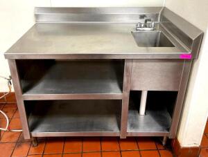 1-COMPARTMENT STAINLESS STEEL SINK WITH LEFT SIDE WORK TABLE AND UNDERSTORAGE