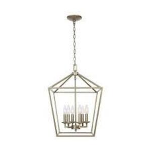 WEYBURN 6-LIGHT ANTIQUE SILVER LEAF CAGED CHANDELIER BRAND/MODEL HOME DECORATORS COLLECTION RETAIL PRICE: $111.75 QUANTITY 1