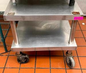 24" STAINLESS STEEL EQUIPMENT STAND WITH STAINLESS UNDERSHELF ON CASTERS