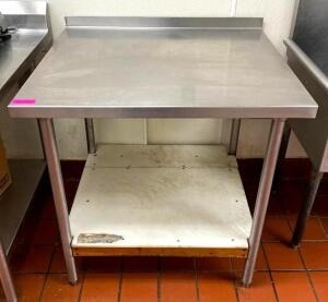 35" STAINLESS STEEL TABLE WITH UNDERSHELF