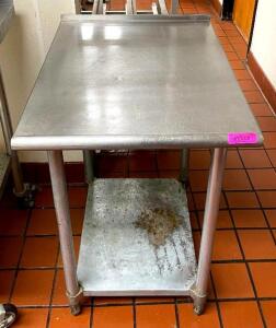 24" STAINLESS STEEL TABLE WITH GALVANIZED UNDERSHELF