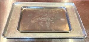 (14) HALF SIZE AND (6) FULL SIZE STAINLESS STEEL SHEET PANS