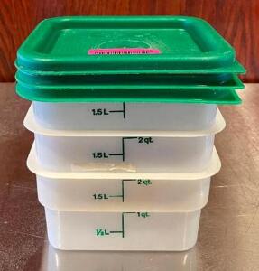 (3) 2 QT. INGREDIENTS BINS WITH LIDS