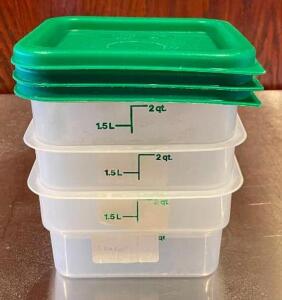 (3) 2 QT. INGREDIENTS BINS WITH LIDS