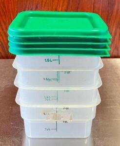 (4) 2 QT. INGREDIENTS BINS WITH LIDS