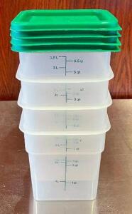 (4) 3.5 QT. INGREDIENTS BINS WITH LIDS