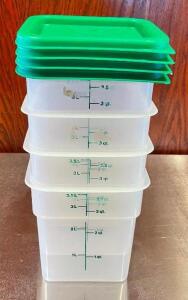 (4) 3.5 QT. INGREDIENTS BINS WITH LIDS