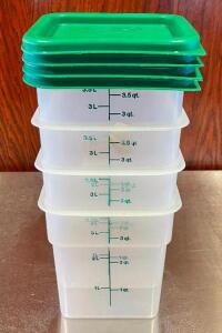 (4) 3.5 QT. INGREDIENTS BINS WITH LIDS