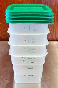 (4) 3.5 QT. INGREDIENTS BINS WITH LIDS