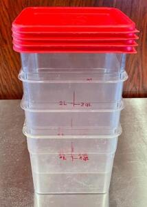 (4) 4 QT. INGREDIENTS BINS WITH LIDS