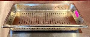 (2) FULL SIZE STAINLESS STEEL PERFORATED PANS