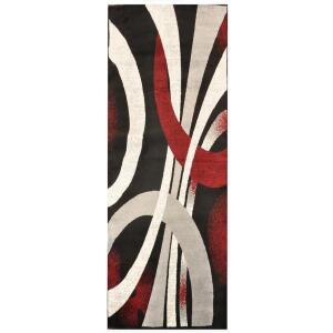 SPINNINGFIELDS RED/BLACK 2 FT. X 7 FT. POLYPROPYLENE RUNNER RUG BRAND/MODEL MSRUGS RETAIL PRICE: $19.40 QUANTITY 1