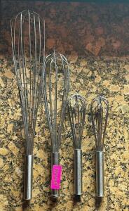 (4) - CT. SET OF STAINLESS WHISKS