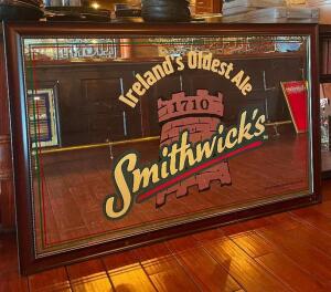 66" IRELAND'S OLDEST ALE - SMITHWICKS / BRANDED PUB MIRROR